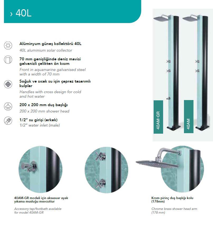 CRM 40L Havuz Duşu
